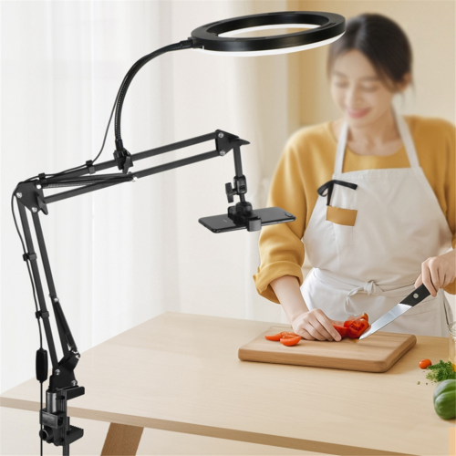 Support de lumière d'appoint LED pour diffusion en direct avec bras robotisé flexible 2