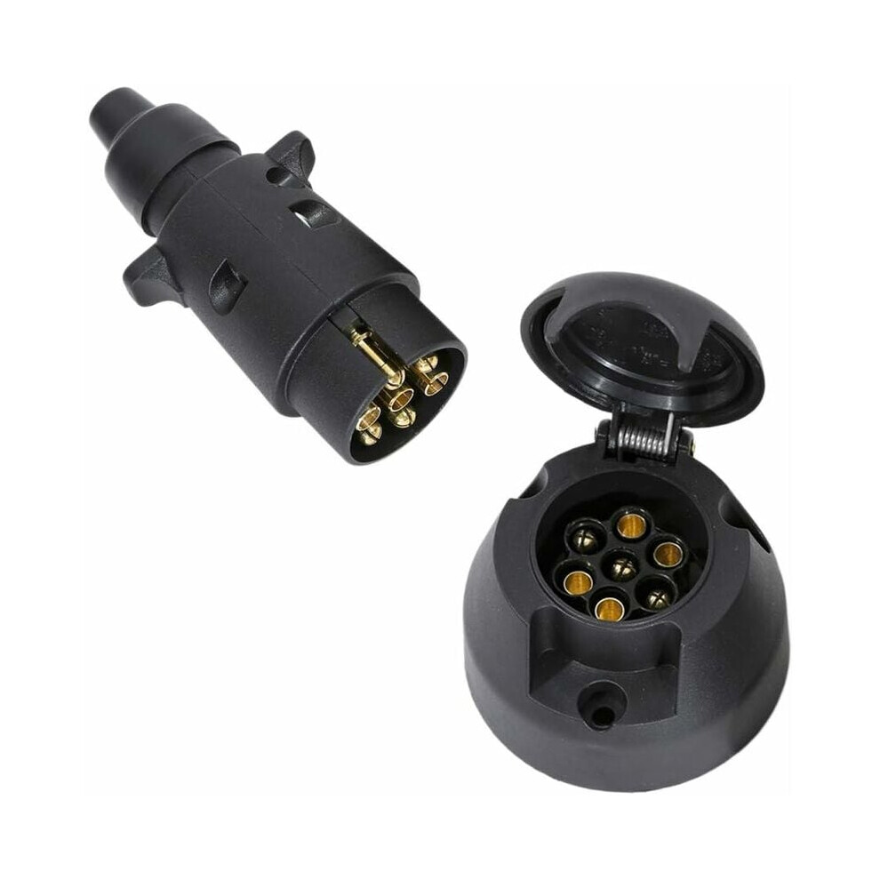 7 Pin Towbar Socket, Reliable And Safe Performance In All Road And Weather Conditions, Works With Caravans, Trucks, Rvs, Boats, And Trailers For Heavy 9486358105528