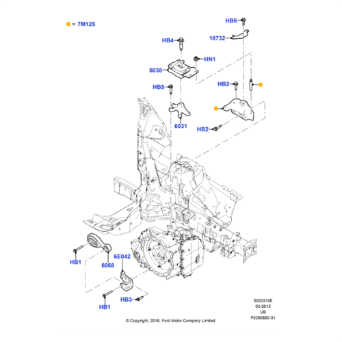 FB5Z-6068B Supporto per la trasmissione del motore dell'auto 1