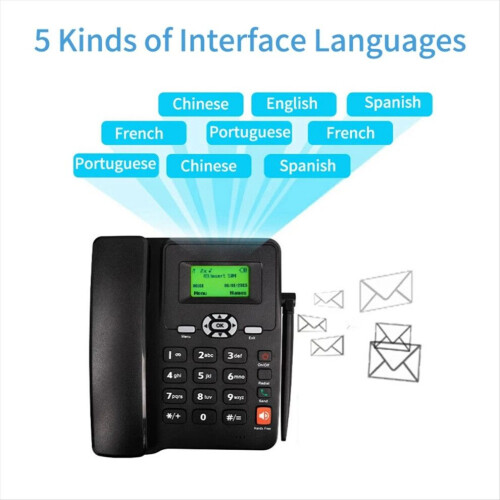 Cordless Phone Desktop Telephone Support GSM 850/1800/1900MHZ EU Plug 2