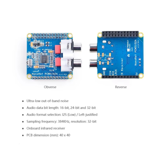 PCM5102A, Πλακέτα ελέγχου επέκτασης ήχου για NanoPi Neo 2
