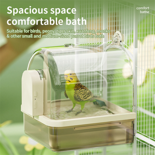 Clear Hanging Bird Bath,Automatic Water Circulation Bath Shower A 2