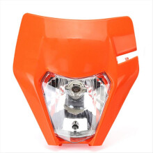 Faro anteriore modificato per moto EXC125 EXC250, colore arancione.
