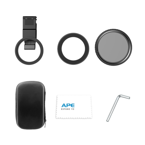 67 mm ND2-ND400-filter universaltelefonklämma