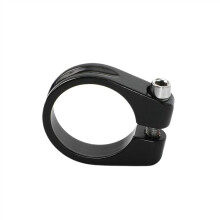 Fietszadelklem van aluminiumlegering, 28,6/31,8/34,9 mm, zwart.