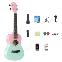 23-tums tvåfärgad minigitarr i trä, fyrsträngad ukulele A