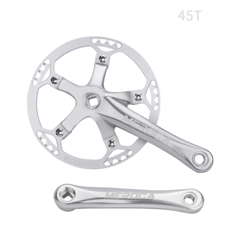 Bicycle Square Hole Crankset Speed Folding Crankset Silver 1