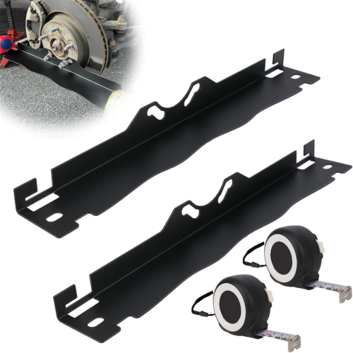 Universal Car Wheel Alignment Plate Tool with 2 Tape Measures Silver 2