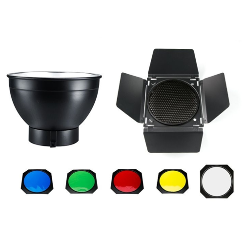 Barn Door Reflector Honeycomb Grid Photography Lighting Kit