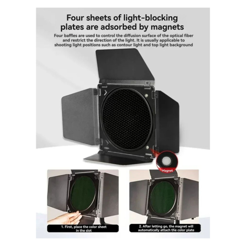 Barn Door Reflector Honeycomb Grid Photography Lighting Kit 1