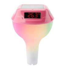 Termómetro solar flotante para piscina con luz ambiental RGB rosa