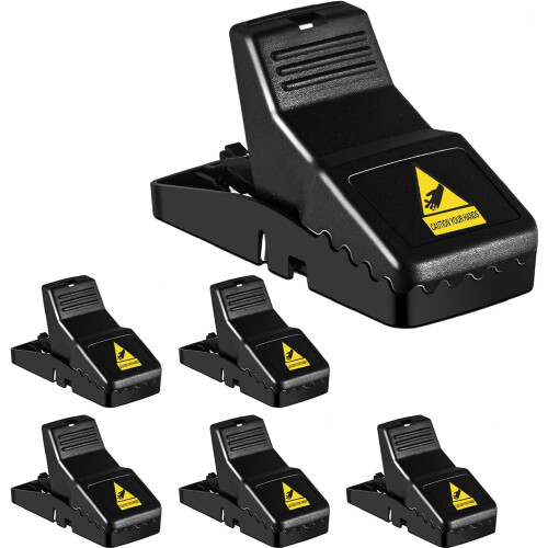 Efficient Pest Control Solution, Quick Kill Mice Traps with Sensitive Trigger & Detachable Bait Cup, Safe & Reusable for Indoor Outdoor Use, 6 Pack