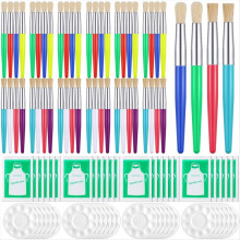Pinselset für Kleinkinder: Rundpinsel, Flachpinsel, Palette, Schürze – leicht zu reinigen