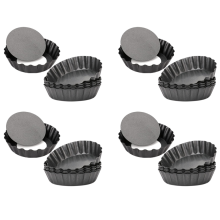 Set di 6 stampini per tortine all'uovo, mini tortine da 7,6 cm con fondo rimovibile.