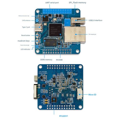 LCPI RK3308B Quad-Core CPU Development Board 1