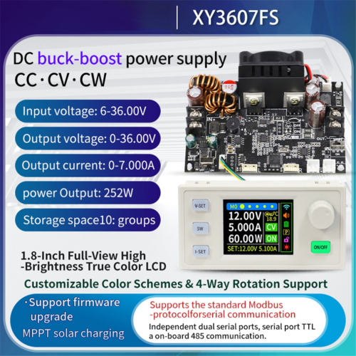 XY3607FS CNC DC Buck Boost Converter 7A 252W Laboratory Power 2