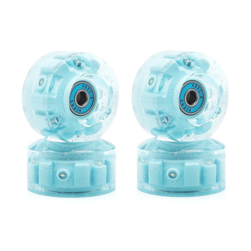 8 Piece Glitter Light Up Roller Luminous Skate Wheel Blue 2