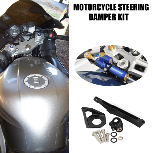 Steering Stabilizer Damper Mounting Bracket Kit for ,Black 2