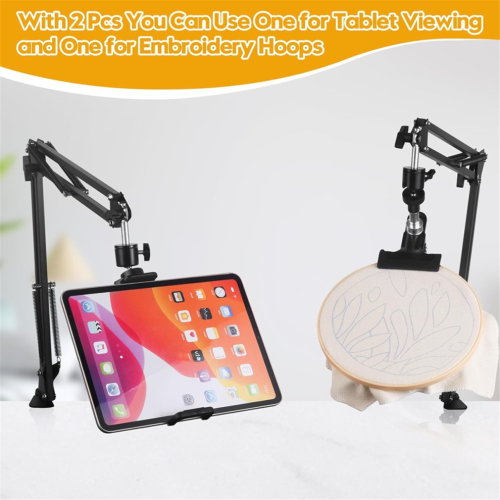 2 pcs Adjustable Hand Embroidery Hoop Stand,Needle Point Hoop Stand 1
