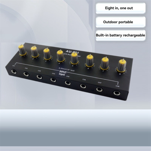 Mixer audio ricaricabile a 8 canali, portatile per esterni. 1