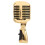 Microfono classico vintage professionale con cavo (oro) 3