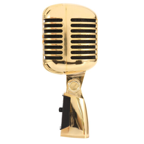 Microfono classico vintage professionale con cavo (oro) 2