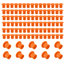 100 st. säkerhetskåpor för armeringsjärn, orange färg, 2,36 x 2,17 x 1,5 tum