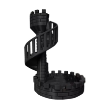 Dice Castle Tower Dice Tower Castle Stairs for Desktop Ornaments A