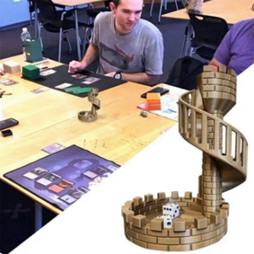 Dice Castle Tower Dice Tower Castle Stairs for Desktop Ornaments A 1