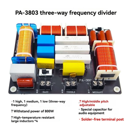 3 Way 800W High Power Multi Speaker High Medium Low Converter PA-3803 1