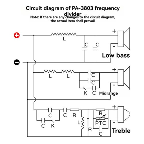 3 Way 800W High Power Multi Speaker High Medium Low Converter PA-3803 2