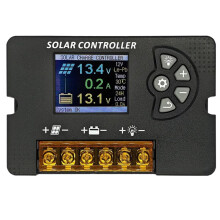 Controlador de carga solar PWM de 12 V/24 V, 30 A, con pantalla LCD a color