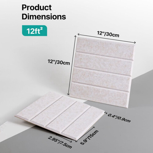 12 Pack Sound Proof Foam Panels for Walls Light Camel 2