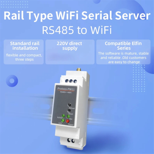 Convertitore da RS485 a WiFi per guida DIN, dispositivo seriale, server 1