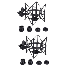 2X Microphone Shock Mount Adjustable Mount (Black)