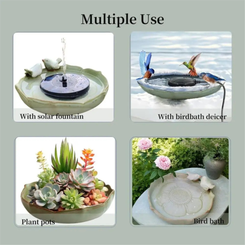 Ceramic Bird Bath Bowl Multifunctional Parrot Feeder 10 Inch 2
