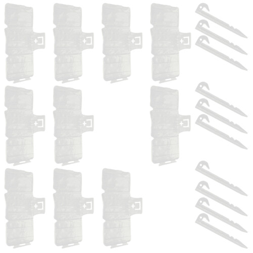 Bordure de jardin avec piquets de fixation solides, pour-Blanc