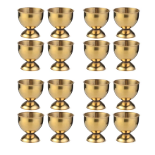 Eierbecher-Set aus Edelstahl, weiche Ablage, Küchenhelfer, Gold