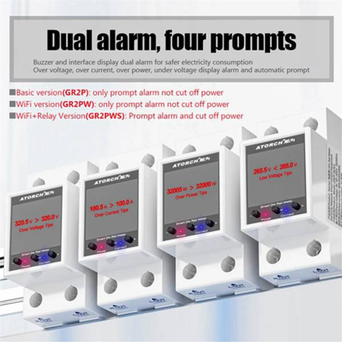 ATORCH GR2PW Electricity Meter Tuya WiFi Rail Power Energy Meter 1