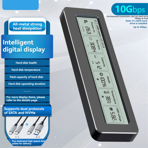 Boîtier SSD M.2 NVMe/NGFF avec écran 1