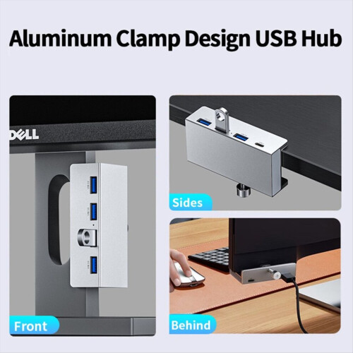 USB 3.0 Typ C HUB Aluminiumlegering Extern Multiports Splitter 2
