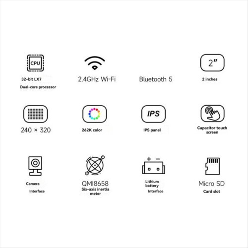 ESP32 S3 LCD Camera Development Board with 2-Inch Display No-Touch 2