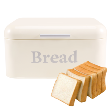 Vintage Bread Box Cupboard Iron Snack Box Desktop Storage Box White