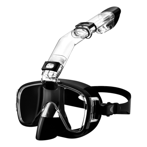 Masque de plongée pliable avec support pour caméra, noir 1