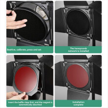 BD-04 Abschirmklappenfilter mit Wabengitter und 4-Farben-Gelfilter