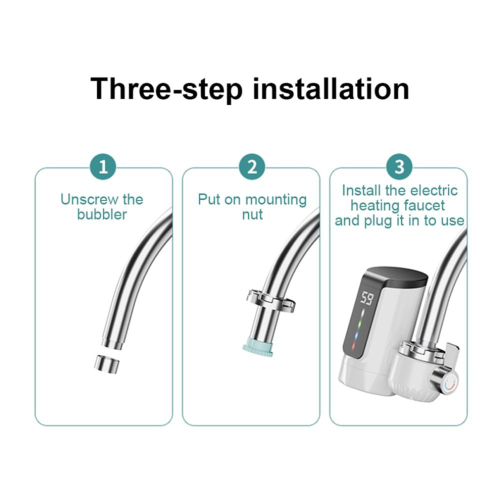 Hot Water Heater Faucet Large Screen Dynamic Digital Display Eu Plug 1