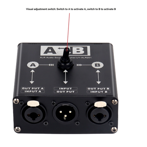 Passive 2 in 1 Out or 1 in 2 Out XLR Balanced Audio Source Switcher 1