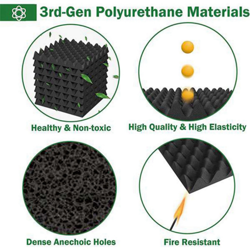 6 Pack Self Adhesive Acoustic Foam Panels Reduce for Studio,Etc 1