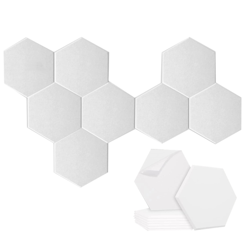 8 Pack Self-Adhesive Hexagonal Acoustic Panel,White 1