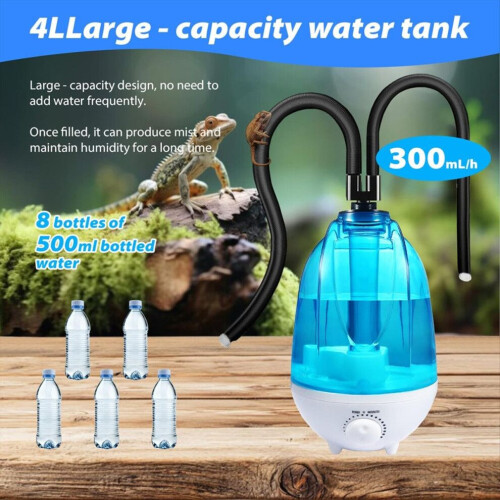 Υγραντήρας ερπετών Terrarium, Υγραντήρας ερπετών 4L 300 Ml/H Eu Plug 1